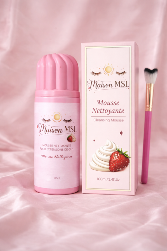 Mousse Nettoyante pour Extensions de Cils Rose - Maison MSL