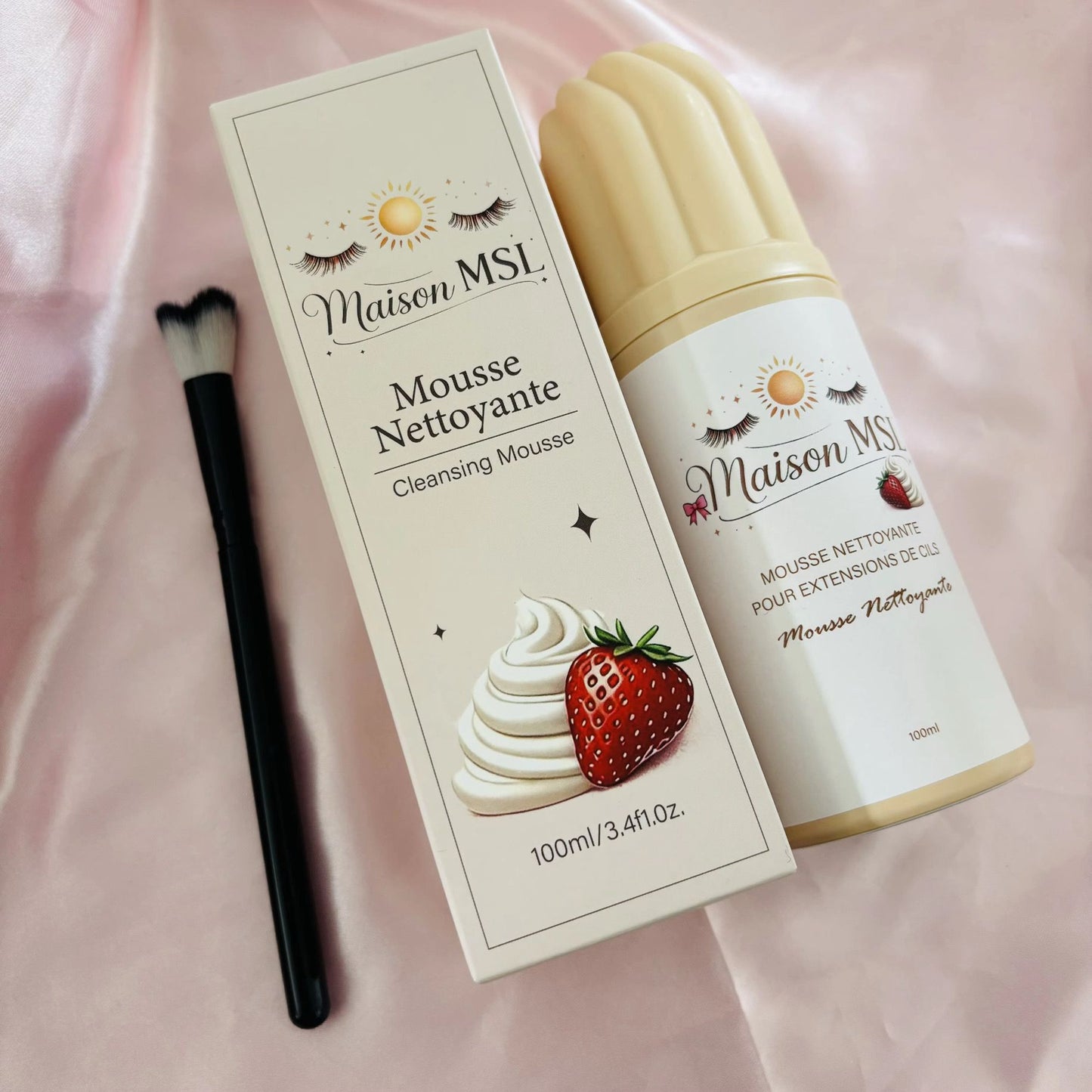 Mousse Nettoyante pour Extensions de Cils Beige - Maison MSL